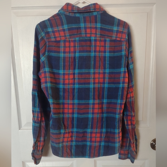 🍁Hollister long sleeve flannel button up/down shirt. Women's size Medium. Plaid - Picture 3 of 8